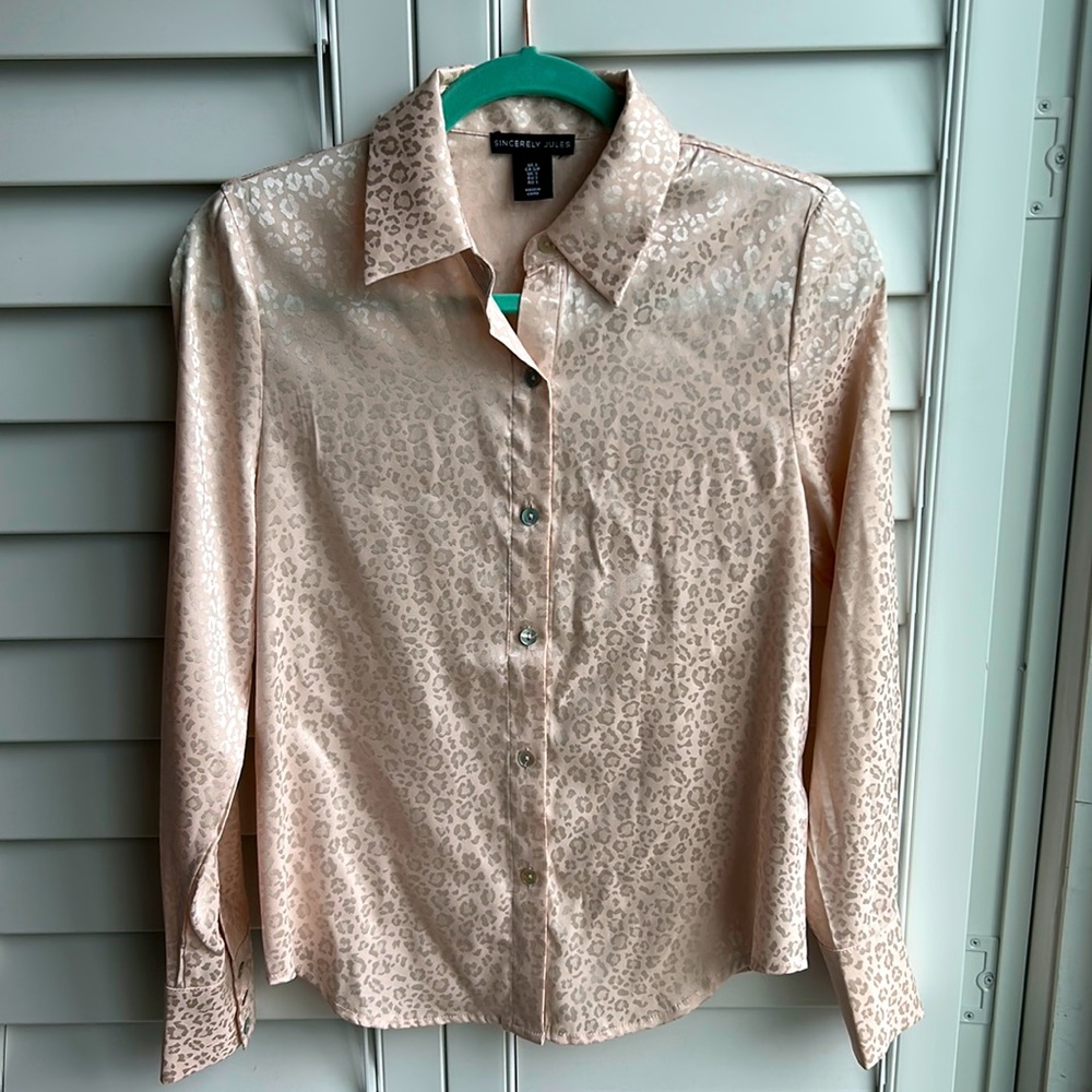 Leopard Print Long Sleeve Button Down